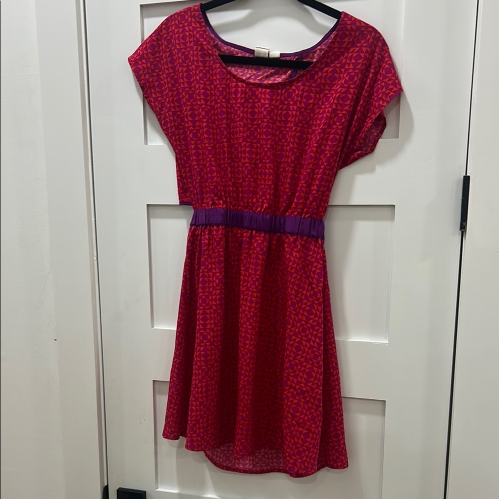 Roxy Red and Purple Patterned Dress